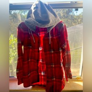 Red plaid hoodie